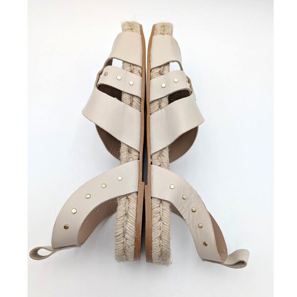 Bruno Magli Perla Ankle Strap Espadrille Sandals Women's Cream Size US9M EU40 - Picture 11 of 13